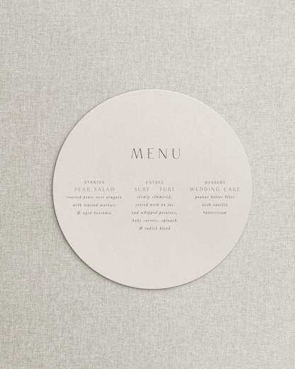 The Portia Simple Menu