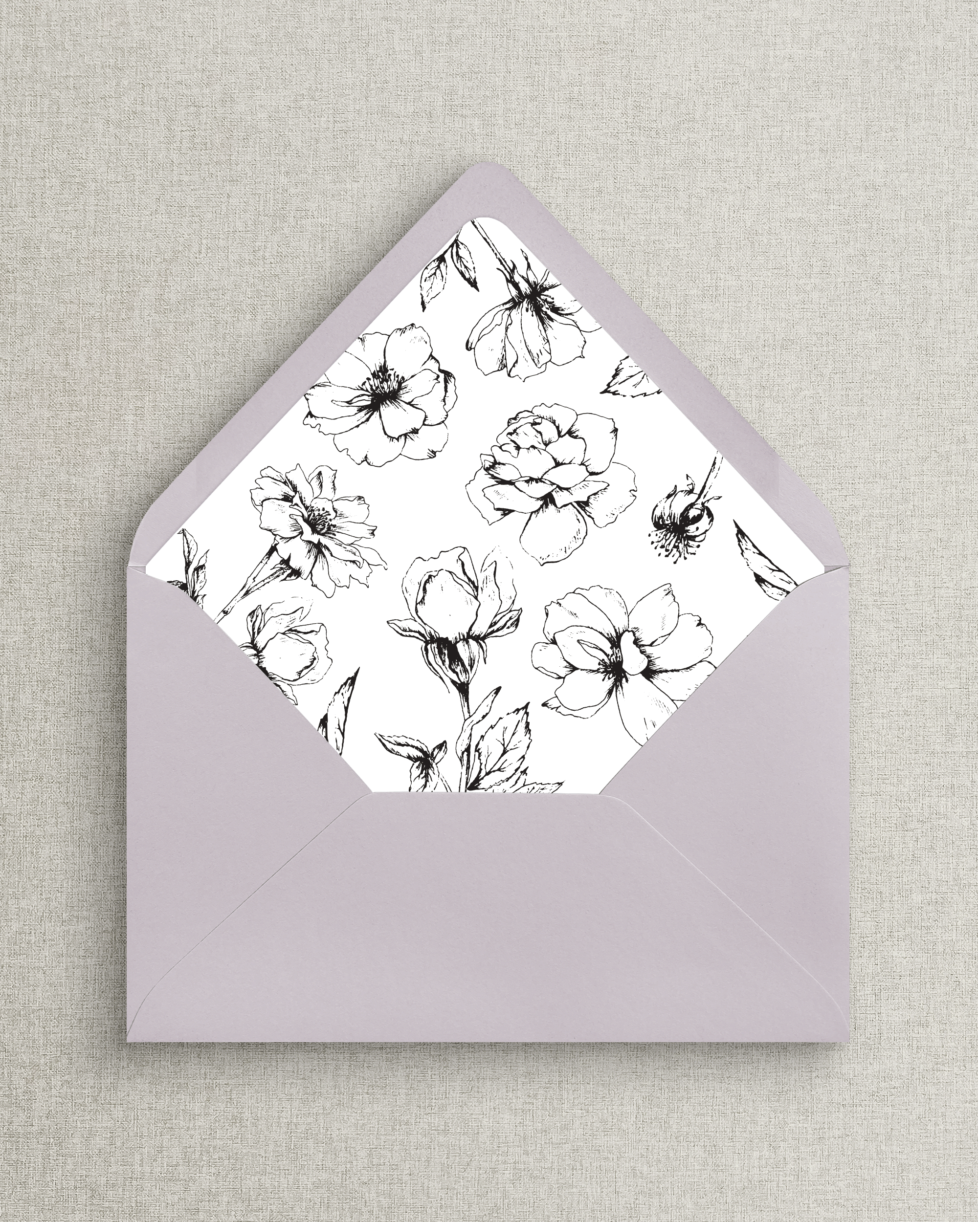 The Hunter Line Art Floral Envelope Liners