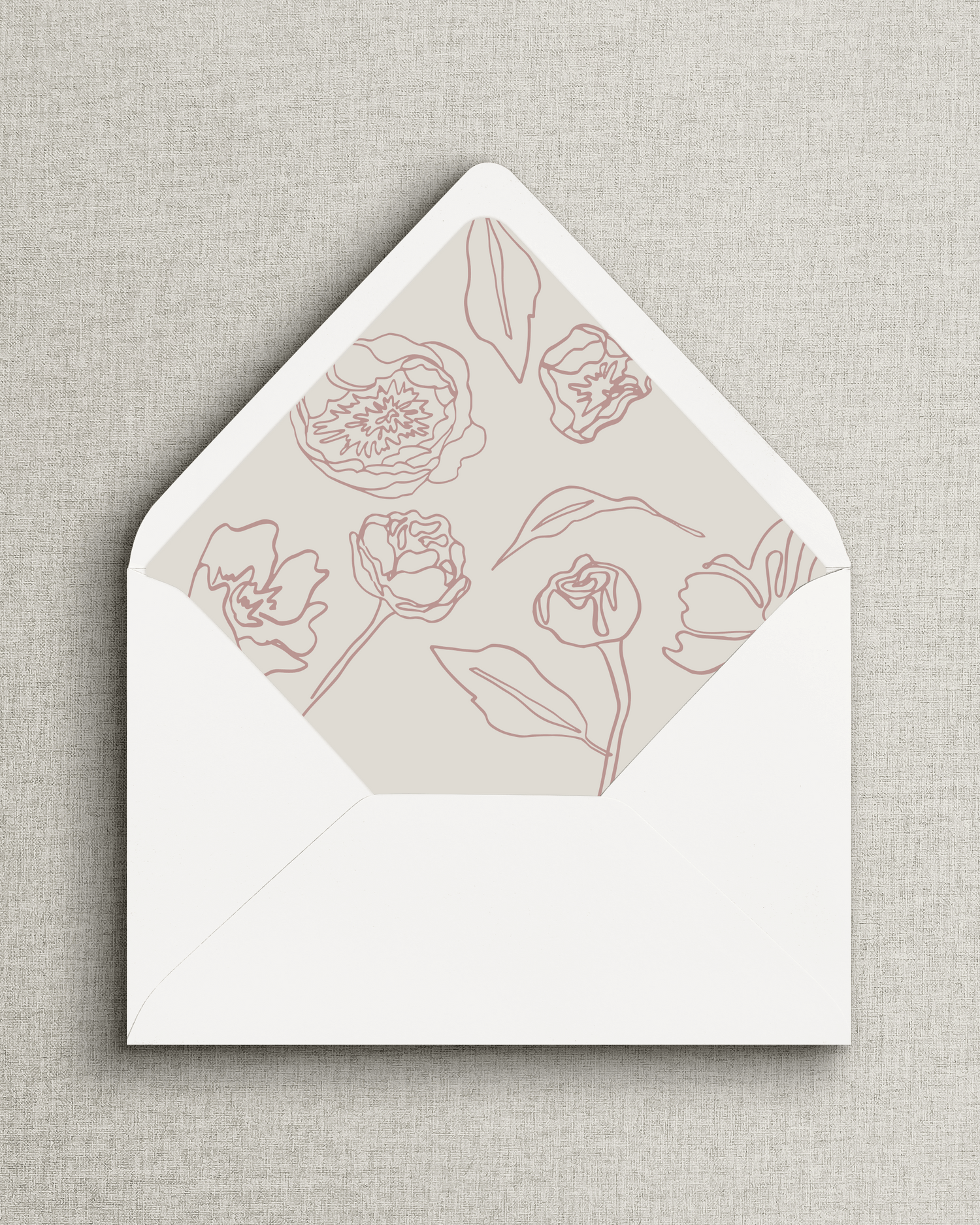 The Logan Line Art Floral Envelope Liners