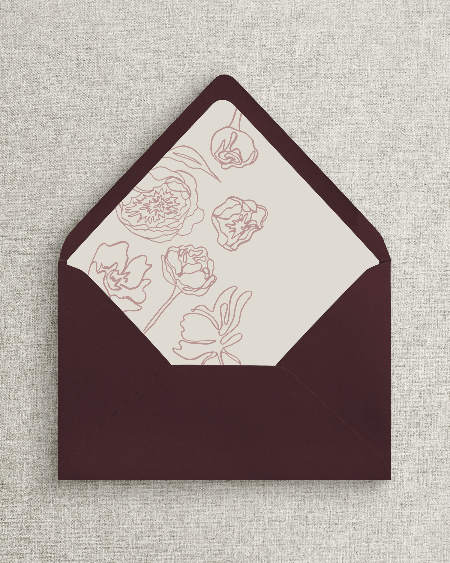 The Logan Line Art Floral Envelope Liners