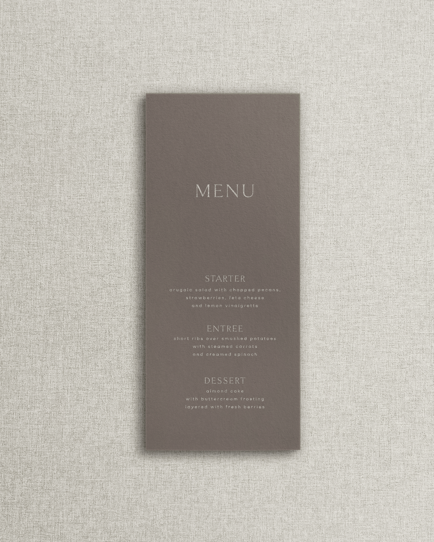 The Celine Simple Menu