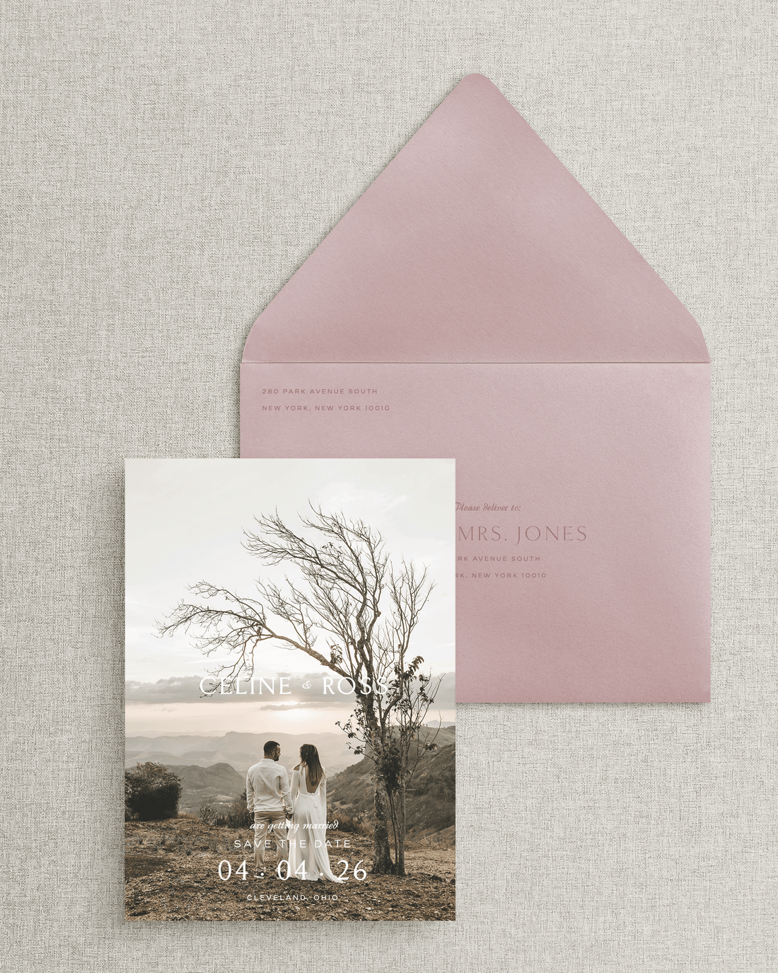 The Celine Save the Date Card &amp; Envelope