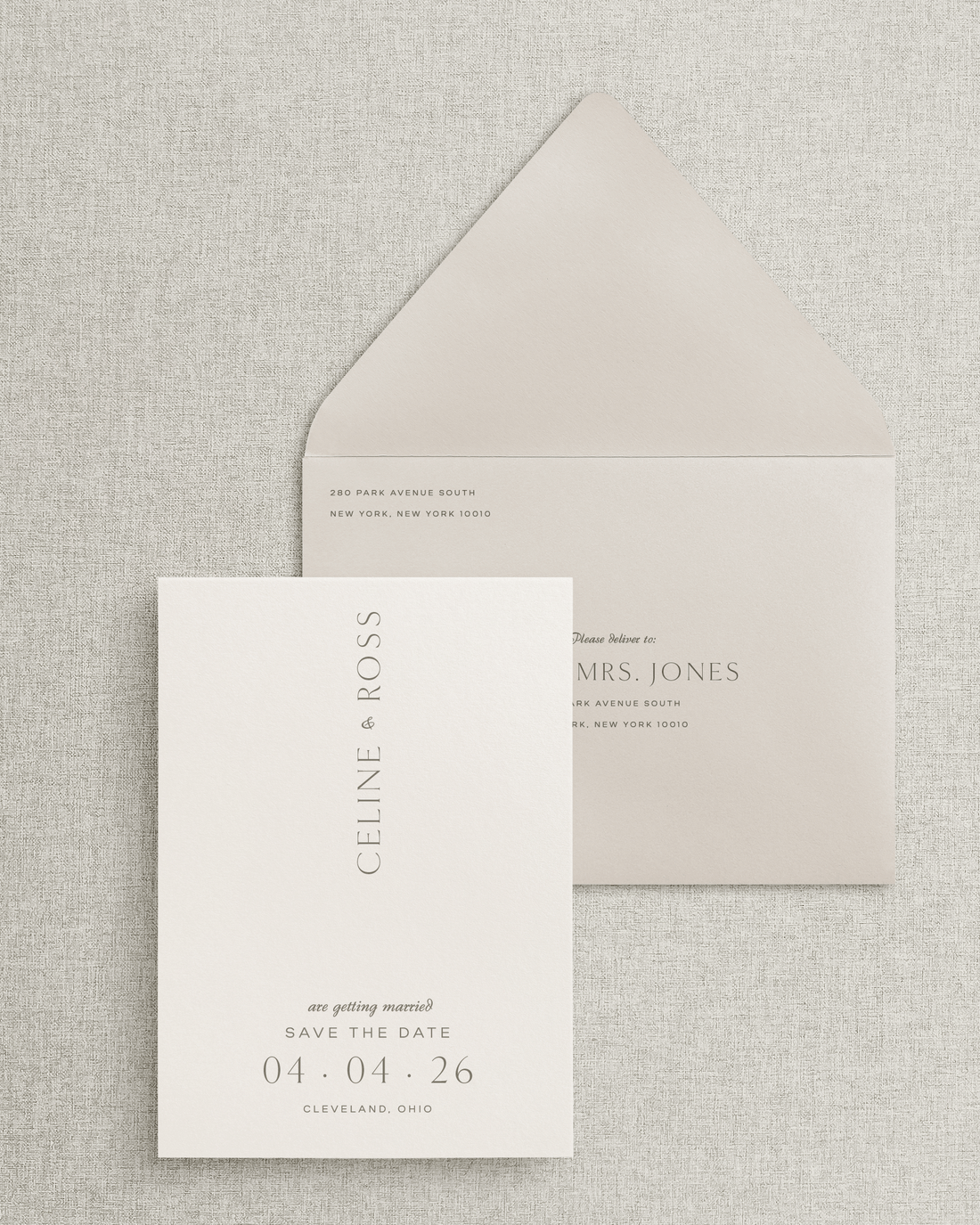 The Celine Save the Date Card &amp; Envelope