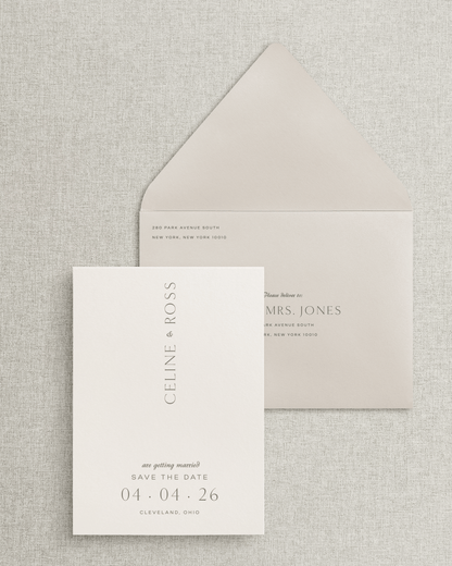 The Celine Save the Date Card &amp; Envelope