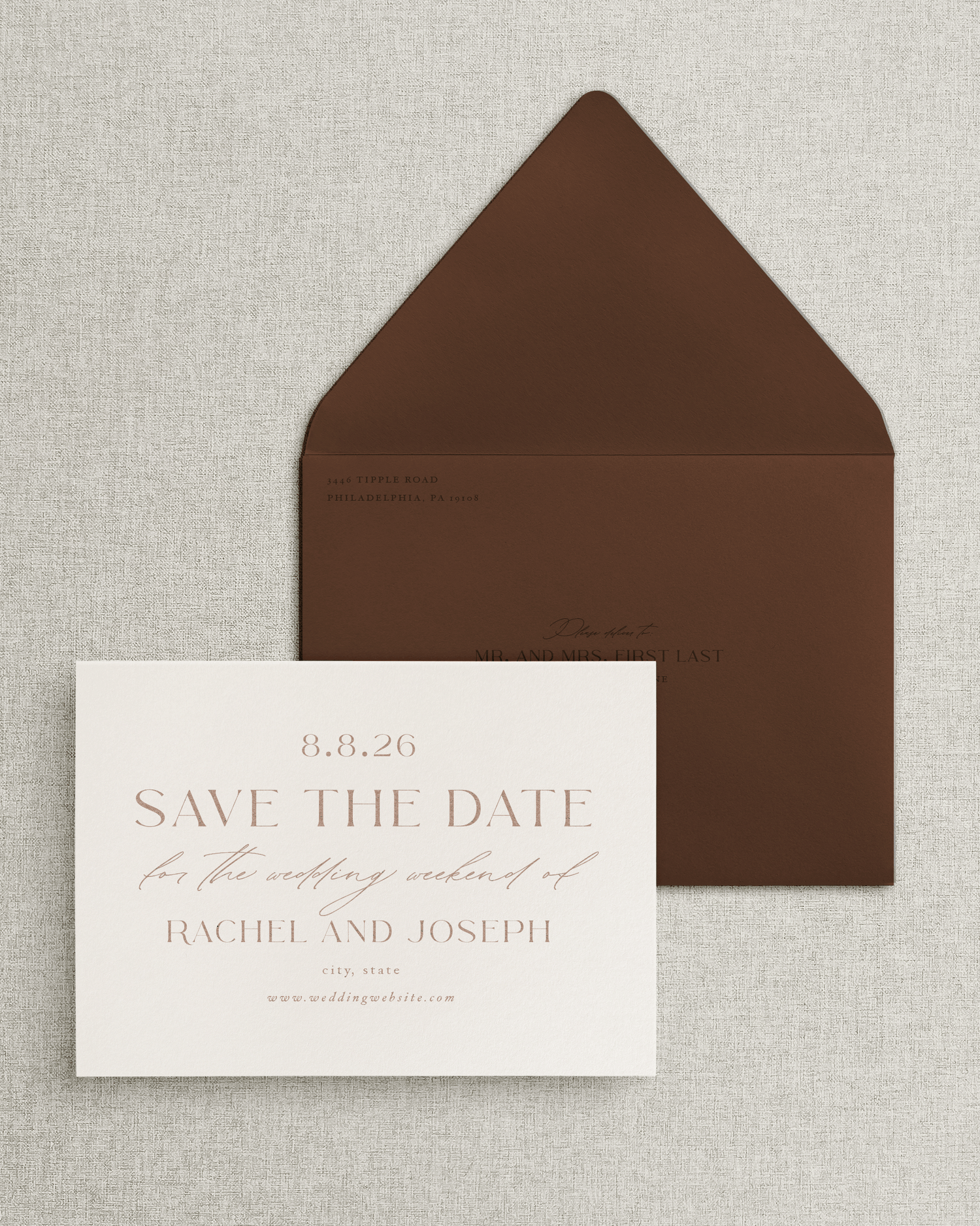 The Rachel Save the Date Card &amp; Envelope