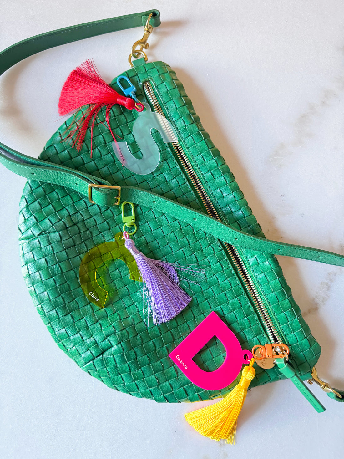 Acrylic Initial Bag Charm