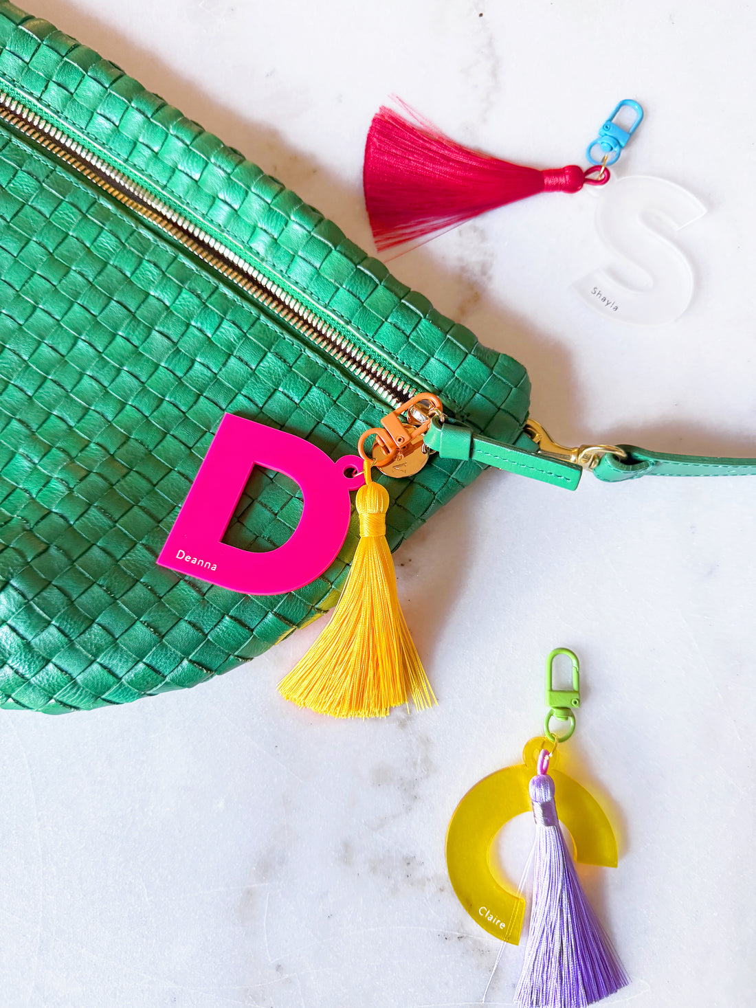 Acrylic Initial Bag Charm