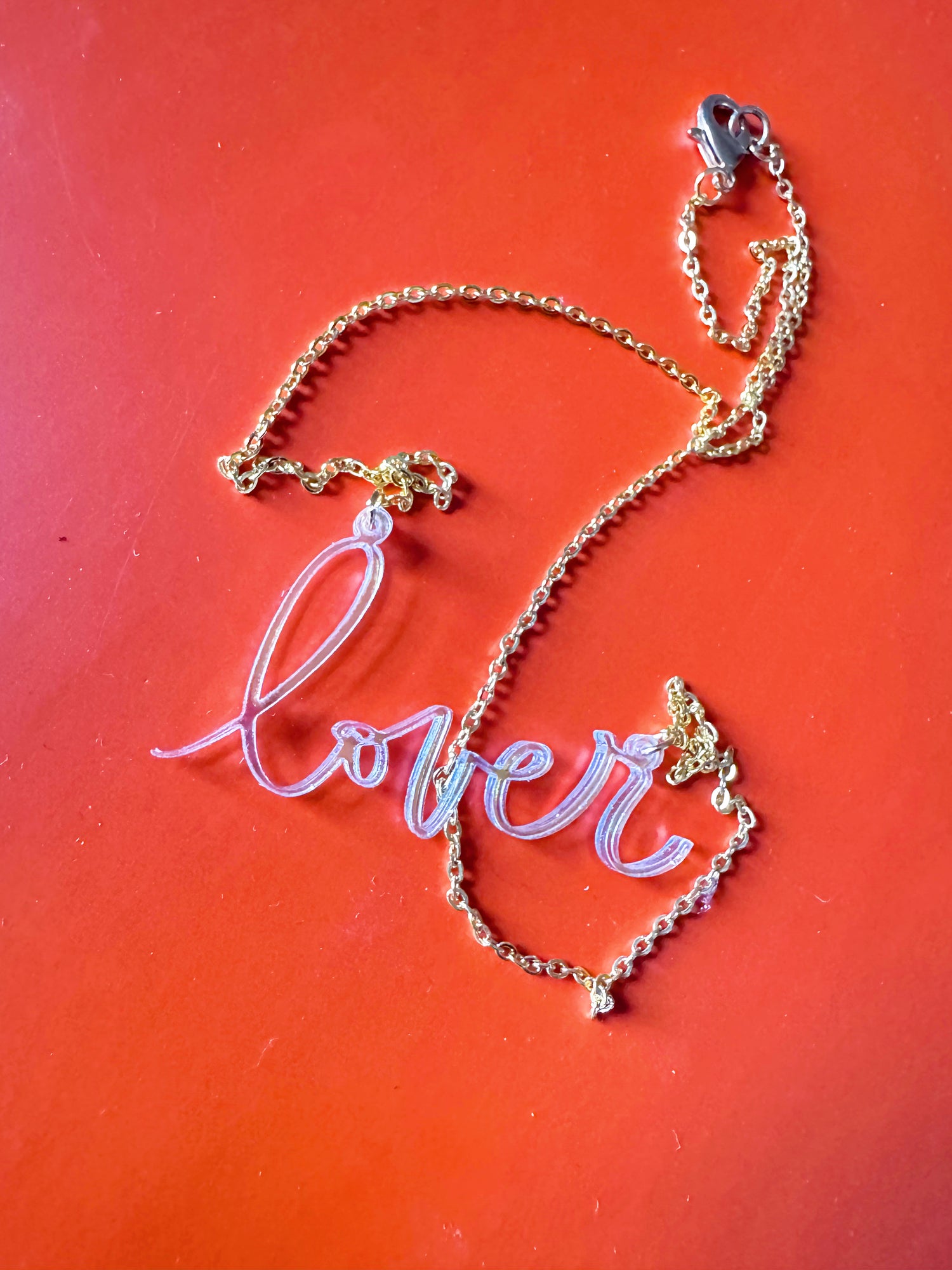 Acrylic Script Necklace