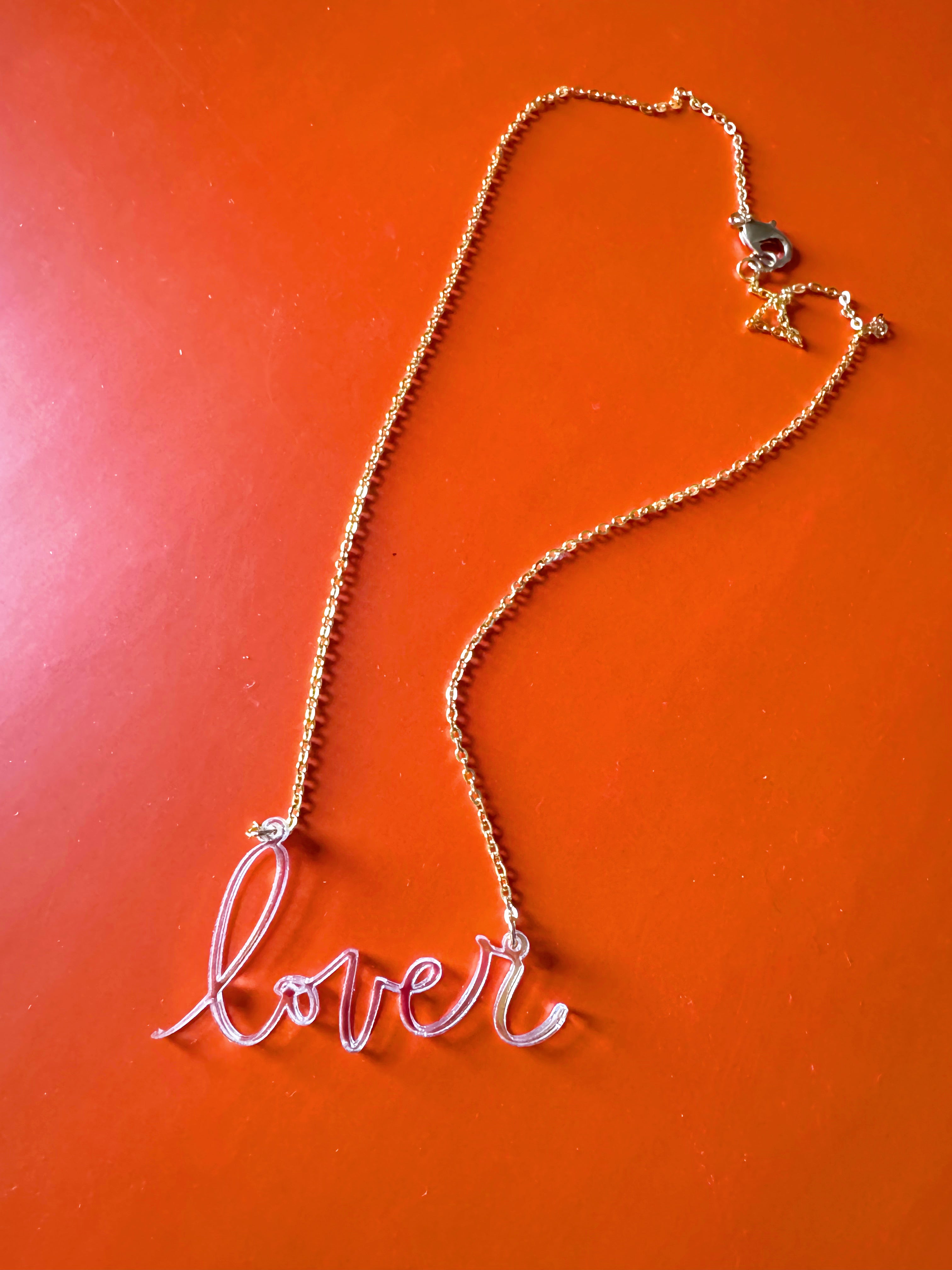 Acrylic Script Necklace